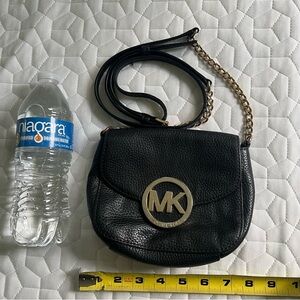Michael Kors Mini Black and Gold Crossbody Bag